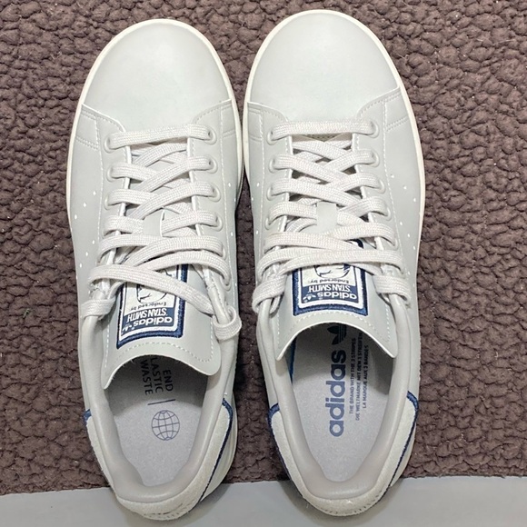 Adidas Originals Stan Smith Men Grey/Navy Classic Low Sneakers Shoes SZ US M6/W7 - Picture 6 of 12